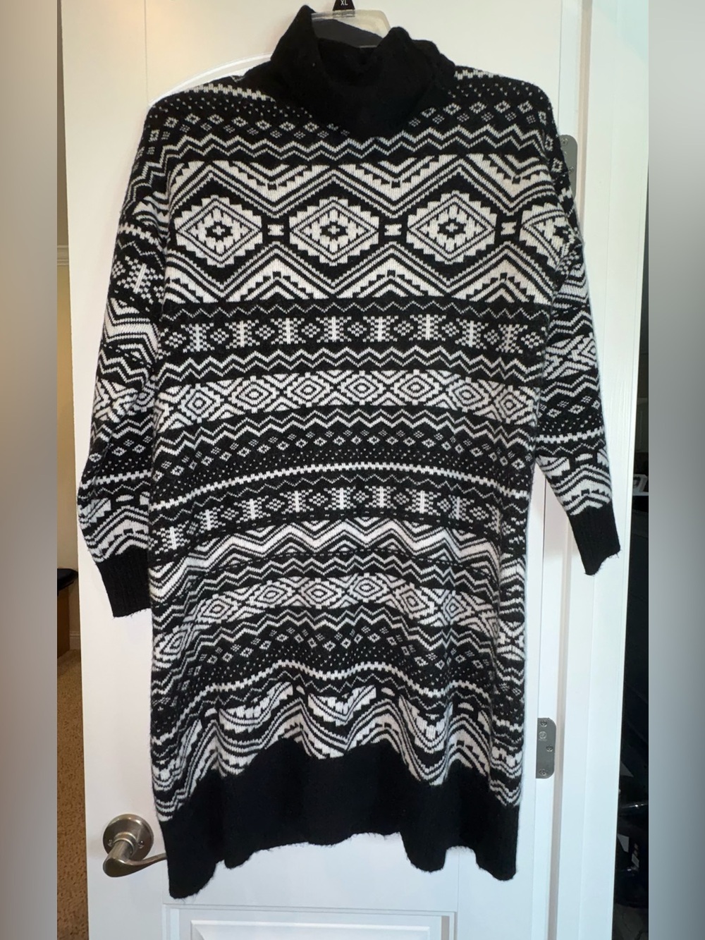 Ann Taylor LOFT Fair Isle Turtleneck Geometric Sweater Dress
